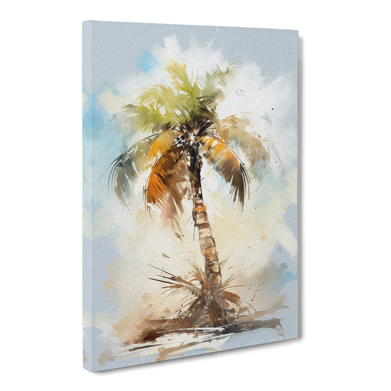 Palm Tree Gestural No.2 - Wrapped Canvas, 60cm H x 40cm W x 3cm D