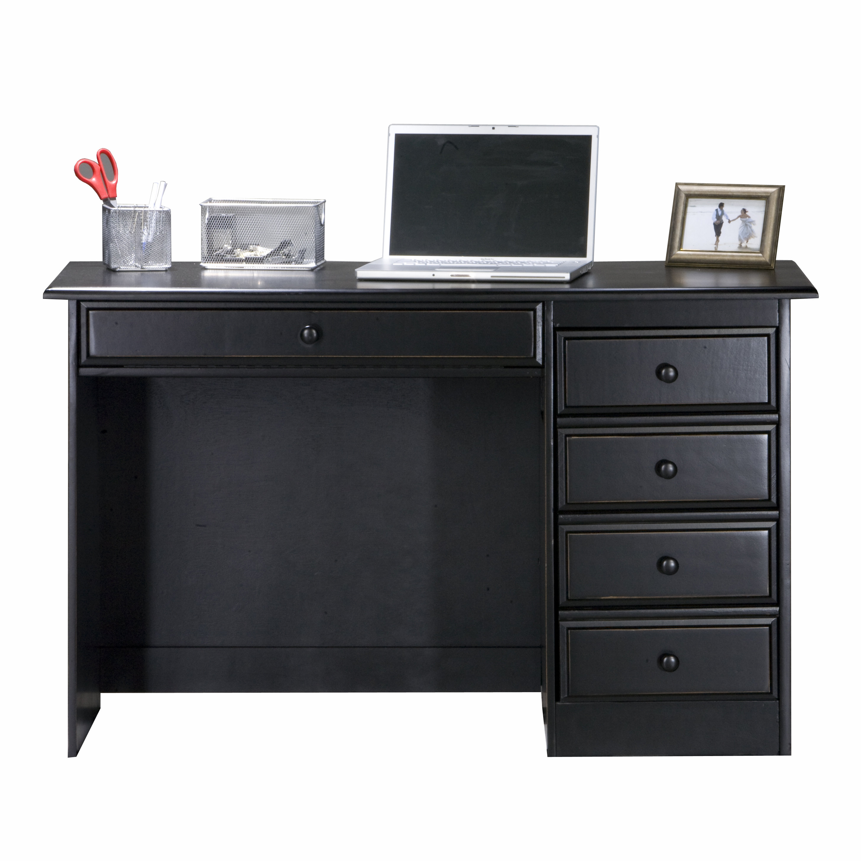 Black wood computer desk discount