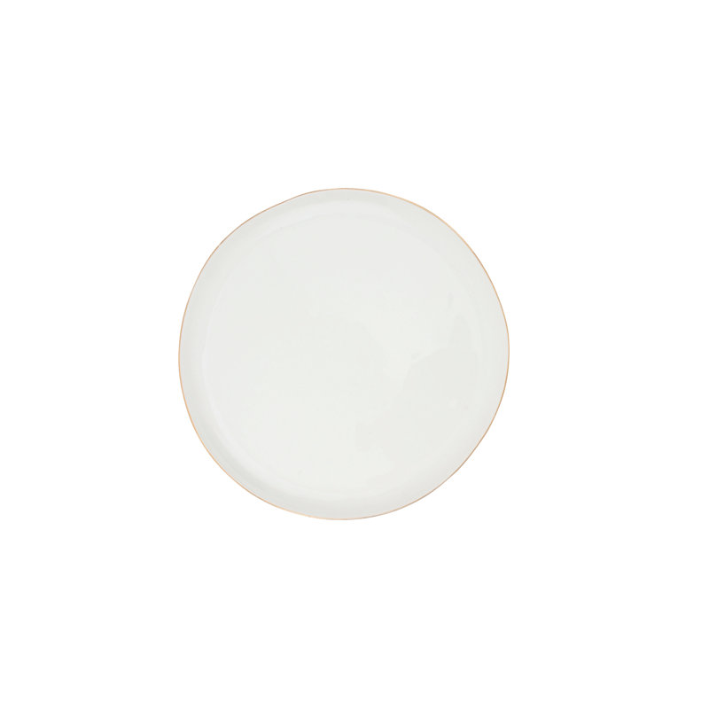 Abbesses Salad Plate, White/Gold