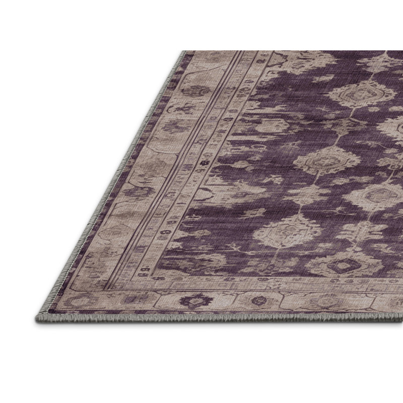 Machine Washable Overdyed Gray Area Rug