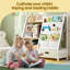 Bibliothèque pour enfants, bibliothèque pour enfants avec rangement, range-jouets à plusieurs niveaux et tablette de lecture pour tout-petits, chambre de bébé, salle de jeux et chambre à coucher