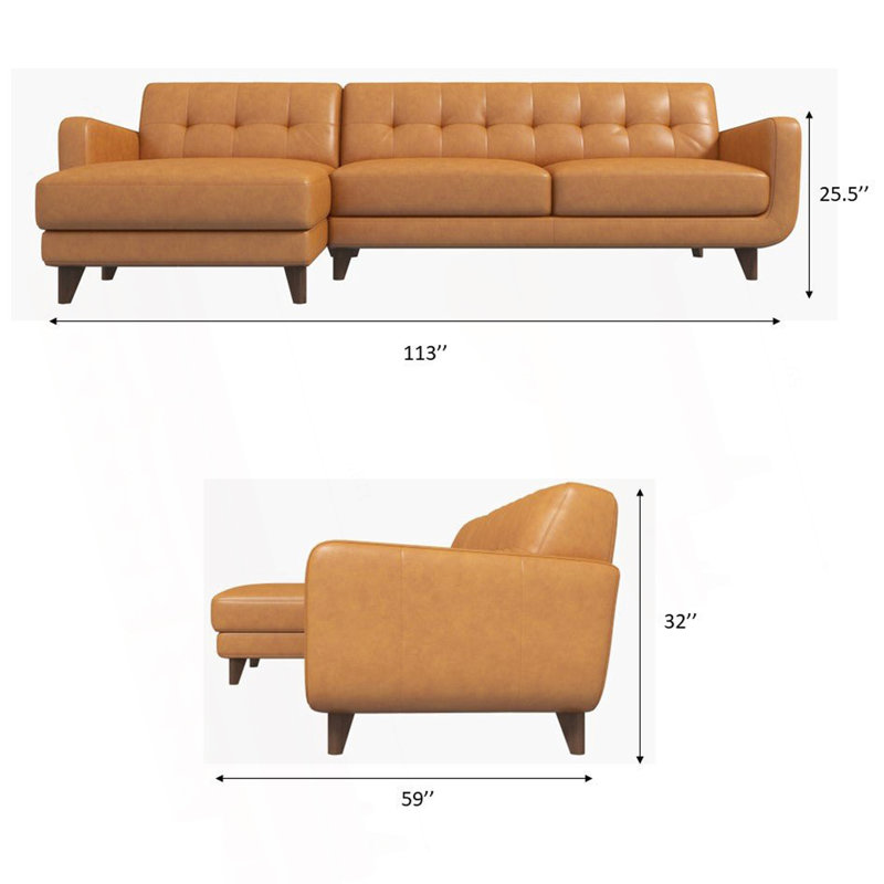 Canapé modulaire en cuir confortable pour des espaces de vie élégants, Orienté à gauche (vu de face)