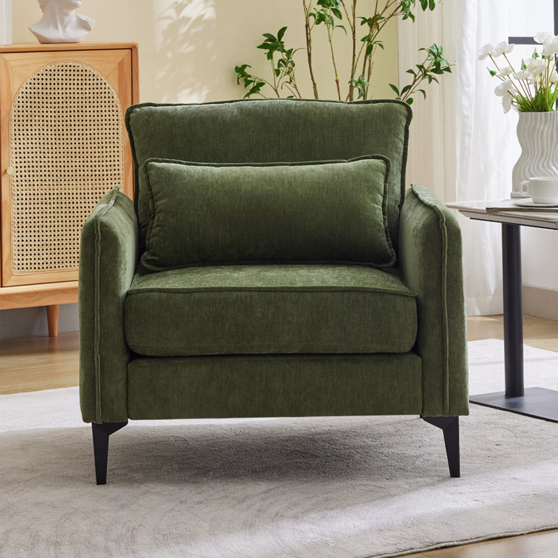 Single Accent Chairs Armchair, Green