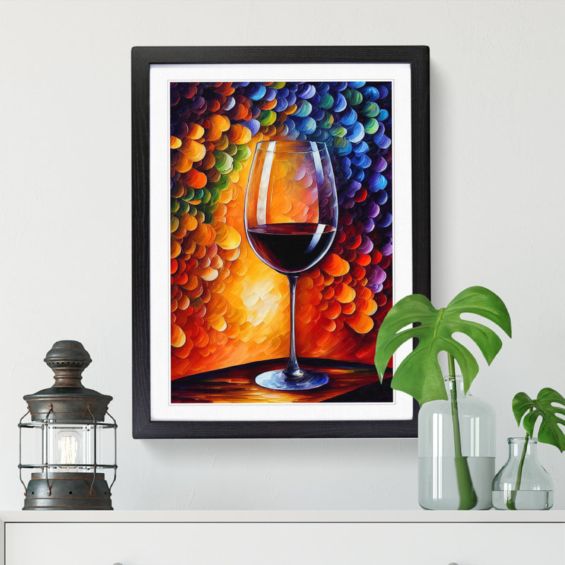 Wine Vol.2 - Single Picture Frame Painting, 34cm H x 25cm W x 2cm D, Black