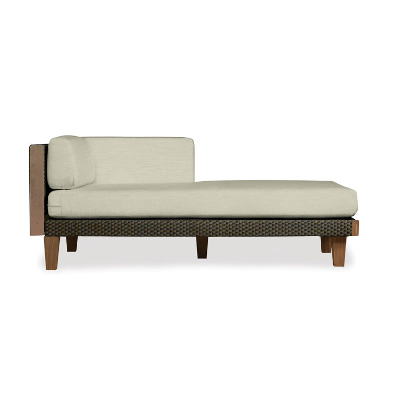 Catalina Outdoor Teak Chaise Lounge, Fife Aruba, Mink