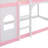 Pink-toned Twin Over Twin Castle Style Solid Wood Bunk Bed Frame with Integrated Side Ladder