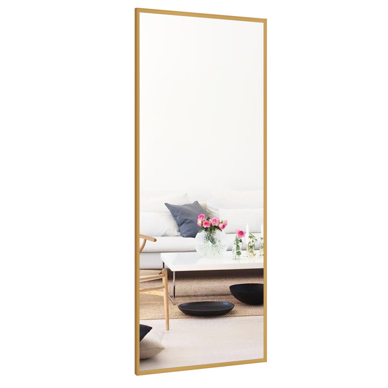 Talma Wood Flat Mirror, 71" H x 28" W, Gold
