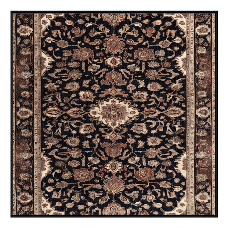 Tapis brun lavable à la machine, Carré 3 pi