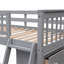 Lit superposé simple gris sur lit double avec 6 tiroirs et un lit en bois mobile dans six armoires-1964563034-1964563035