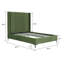 Lit plateforme en velours vert eucalyptus Promade Mid-Century-1820303222-1820302986