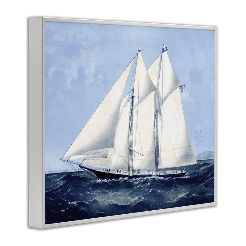 Impression d'art giclée sur un voilier serein sur l'océan, design par Stellar Design Studio, H 24 po x l 30 po
