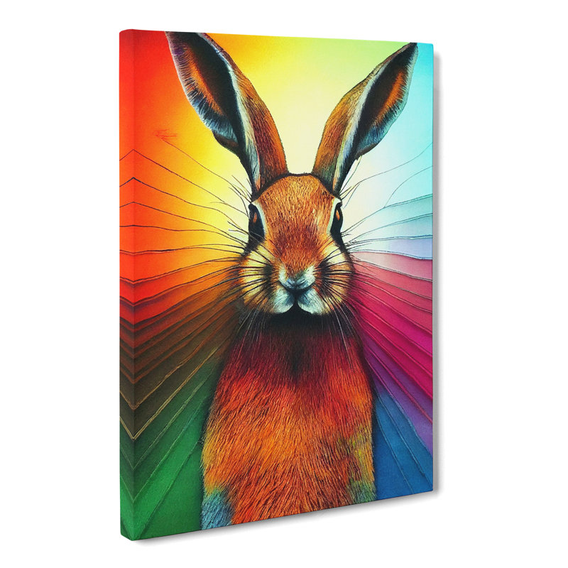 CAN-V0523-1129X Hare Crayon - Wrapped Canvas Print, 50cm H x 35cm W x 3cm D