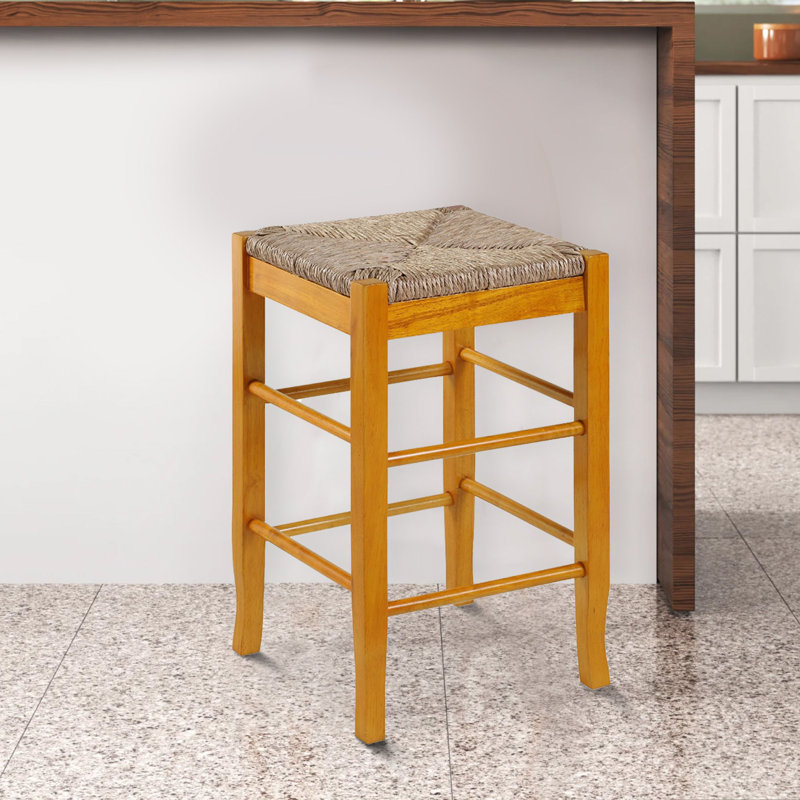 Solid Wood Counter Stool, Counter Stool (24” Seat Height), Oak Brown