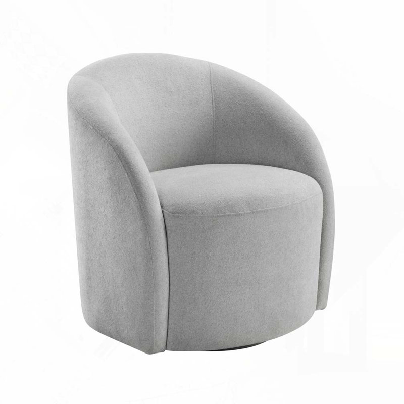 Fauteuil demi-tonneau pivotant Boucle, Gris clair