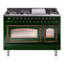 ILVE UN48FNMPEGG Nostalgie II Noblesse 48 inch Dual Fuel Range (8 Sealed Burners + Griddle, Triple Glass Door)-264993629-264993569-264993570