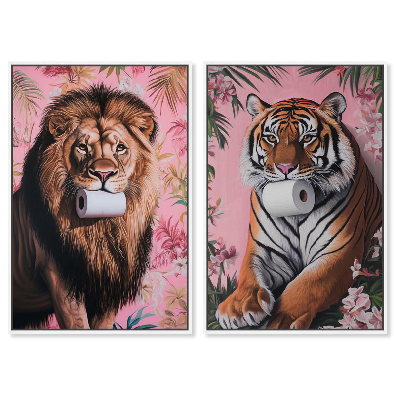 «Tropical Roll Animal Set», reproduction d'art sur toile par Art Remedy, H 24 po x l 16 po, Ne s’applique pas