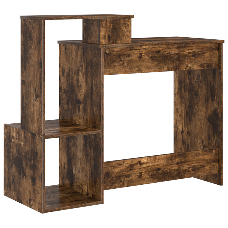 Computer Desk Engineered Wood, MDF Medium, Smoked Oak