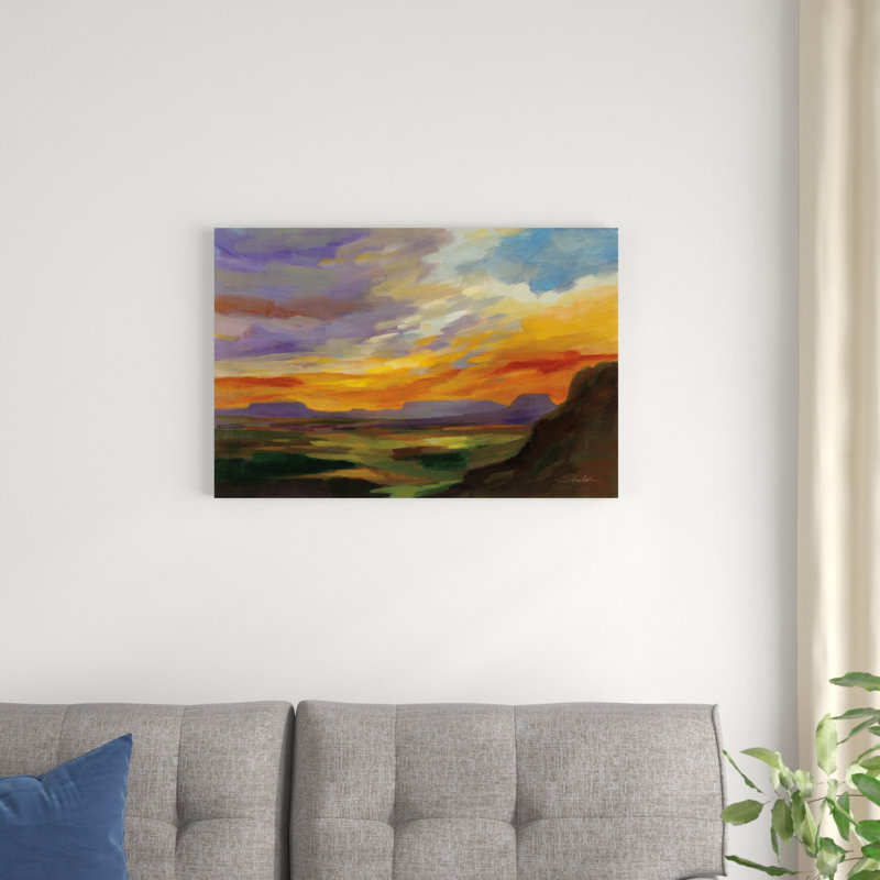 " Sonoran Desert Sunset Crop " Painting, 20" H x 30" W, Wrapped Canvas, No Frame