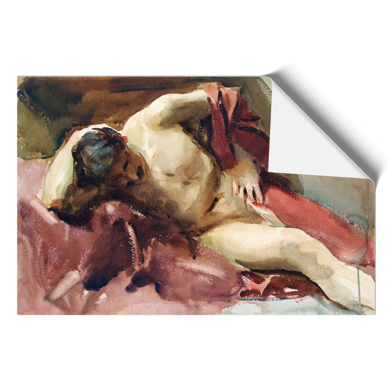 Italian Model by John Singer Sargent - No Frame Painting, 30cm H x 42cm W x 0.1cm D