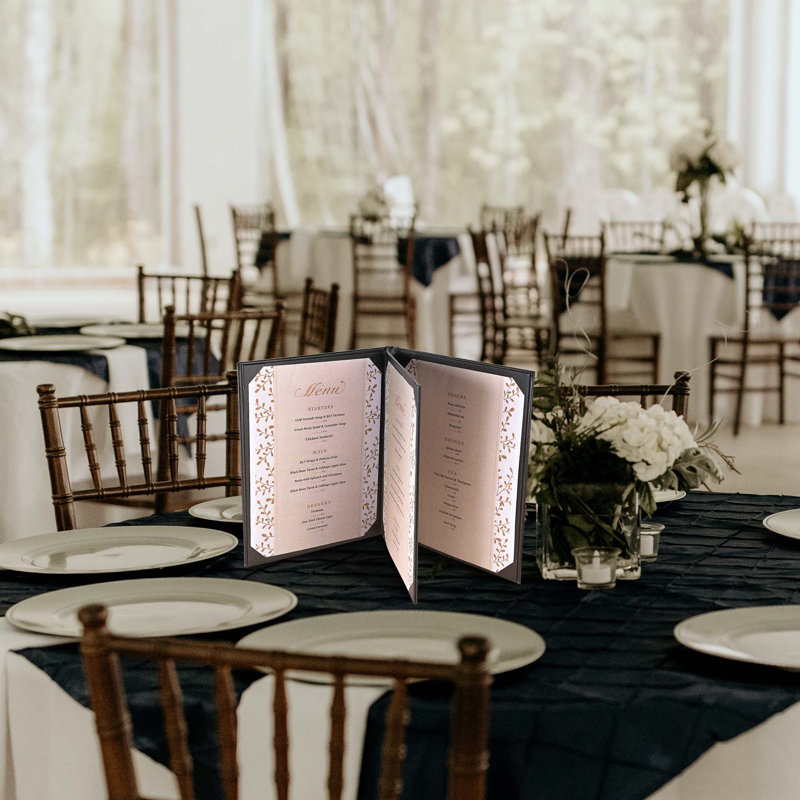 WeChef 10 Packs Menu Covers 4 Views Leather Book Style Menu Holders Restaurant, Black