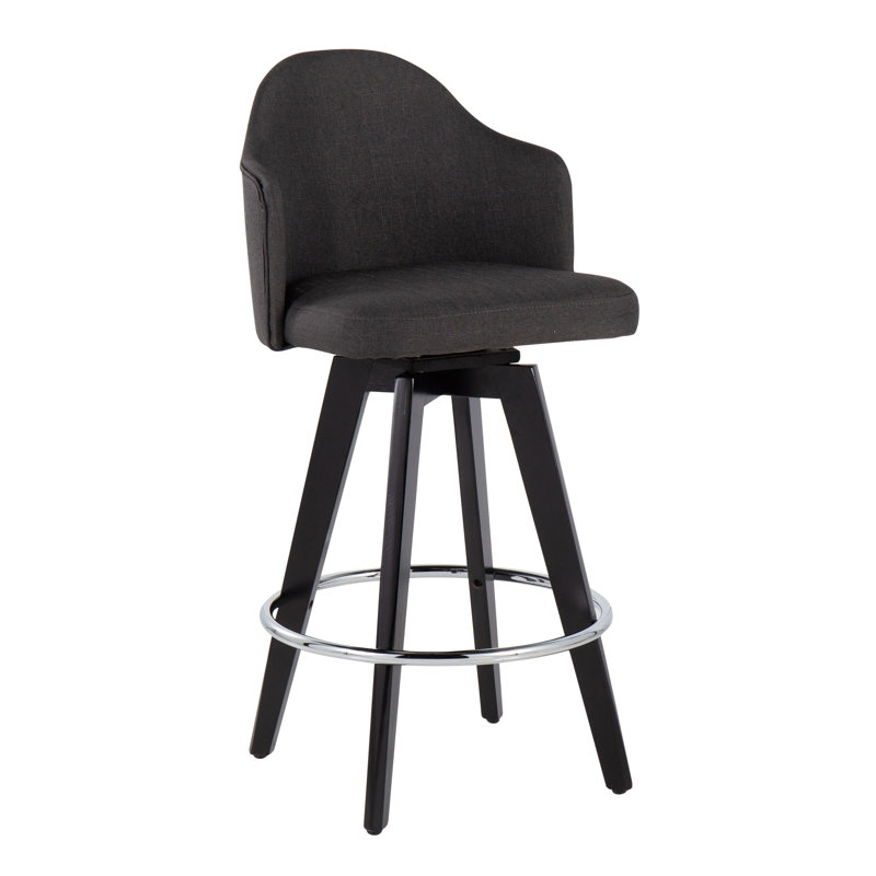 Tabouret de comptoir pivotant 26 po Tincea, Gris anthracite