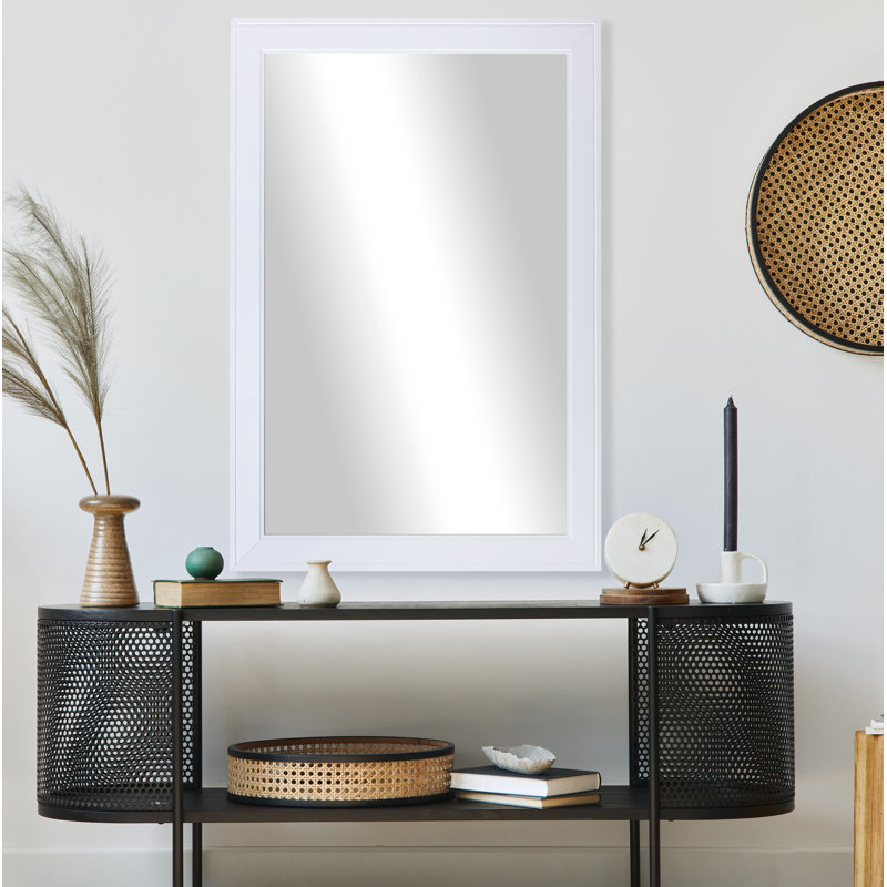Miroir biseauté Arlinna, Blanc, 25,5 po x 21,5 po