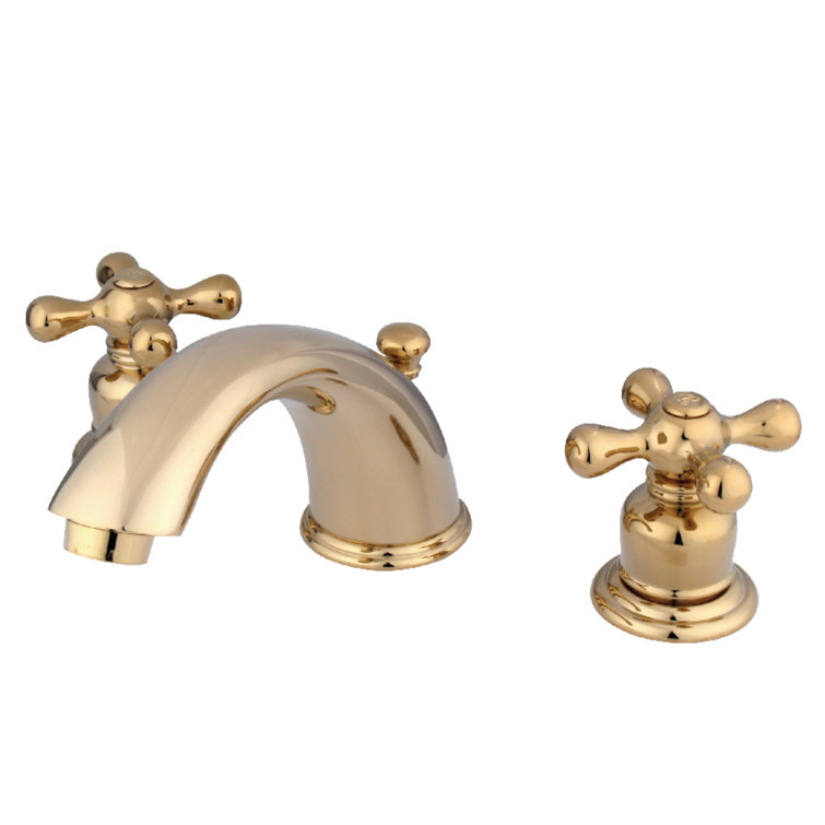 Widespread Bathroom Faucet with Double Metal Cross Handles