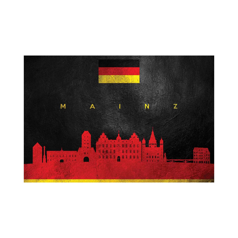 «Mainz Allemagne Skyline» par Adrian Baldovino, impression sur toile tendue, H 8 po x l 12 po x P 0,75 po