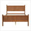 Lit à panneau plat avec tête et pied de lit, lit plateforme minimaliste moderne avec finition grain de bois, style Shaker et style campagnard, mobilier de chambre élégant et fonctionnel-129675557-129675553