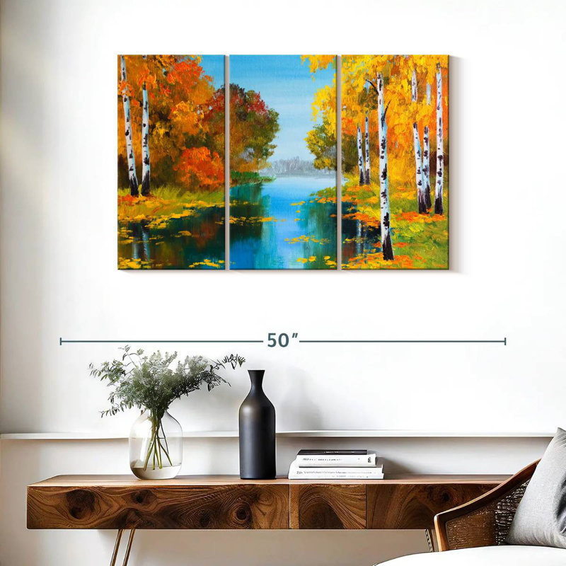 Bouleaux Alvord Autumn River, H 24 po x l 38 po