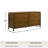 6-Drawer Wood Dresser with Solid Rubberwood Frame, Walnut Finish