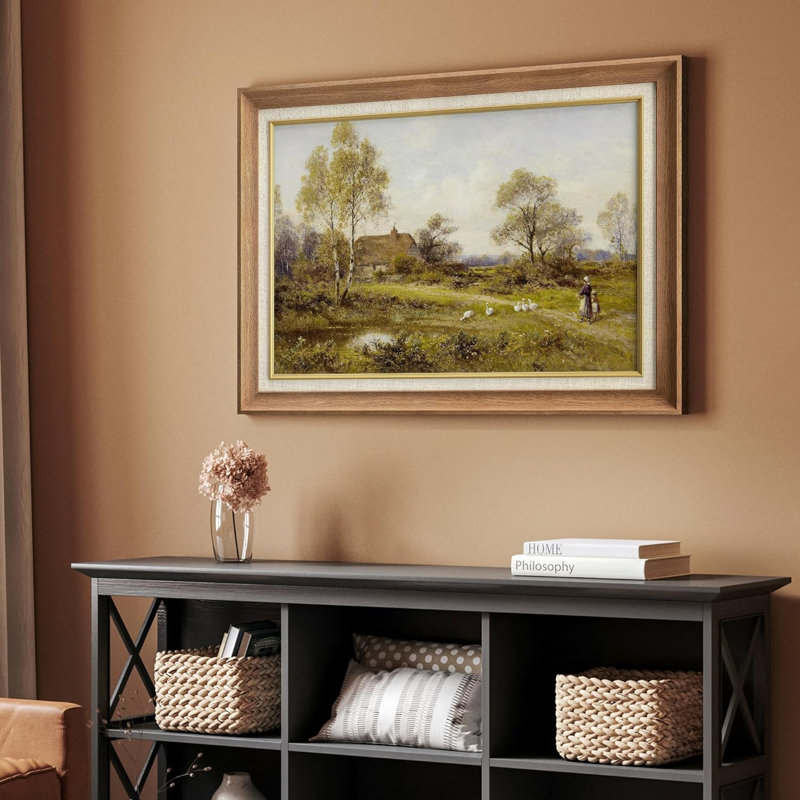 Rustic Countryside Vintage Pastoral European Country Farm, reproduction encadrée sur papier, Encadré naturel, Pas de tapis