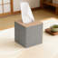 Couvre-boîte à mouchoirs carré moderne, porte-mouchoirs décoratif pour salle de bain, salon, bureau et voiture, design minimaliste avec finition texturée