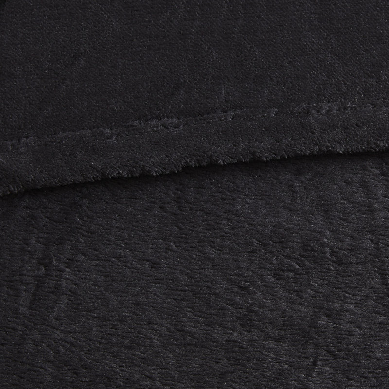 Luxurious Twin/Twin XL Reversible Microlight Plush Blanket in Black