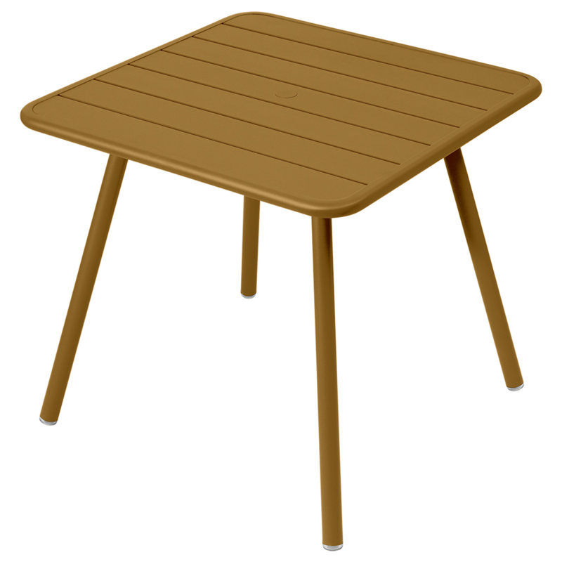 Table de salle à manger en aluminium thermolaqué Luxembourg, Bleu Acapulco, H 29 po x L 31,5 po x l 31,5 po