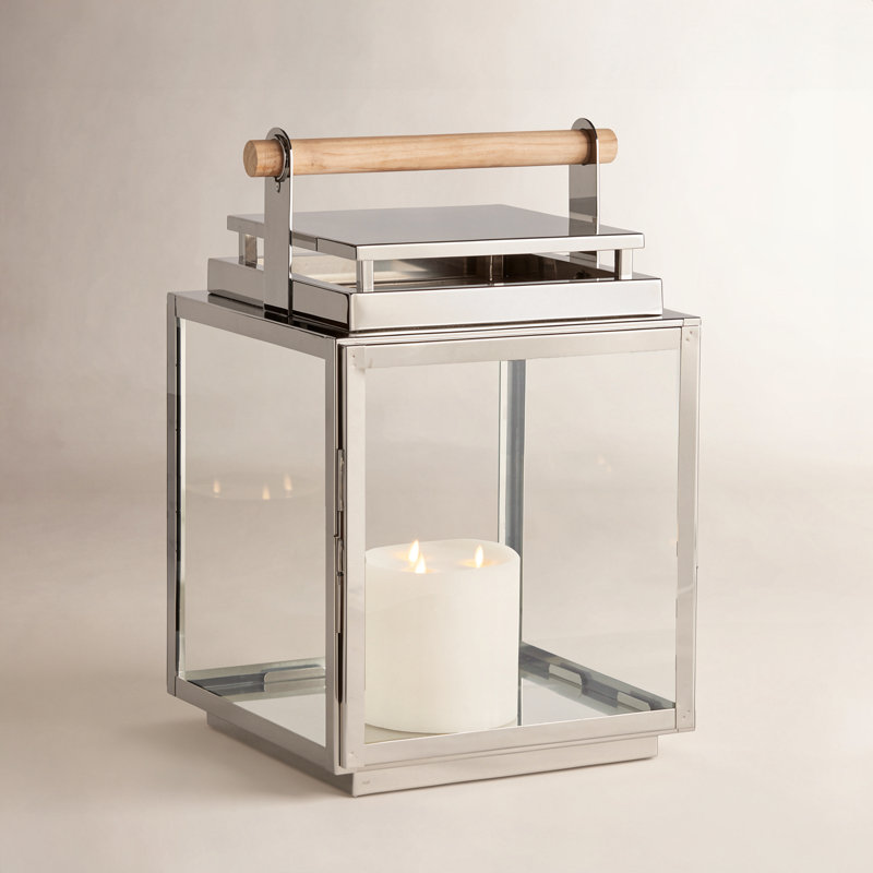 Adwin Lantern, 21" H x 14.5" W x 14" D, Silver
