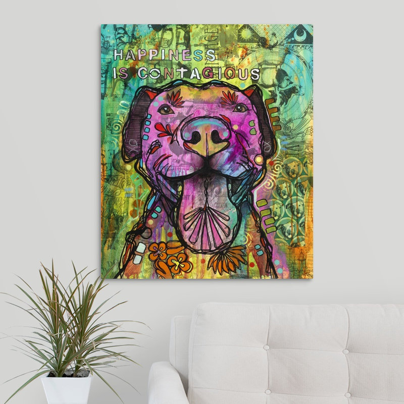 " Happiness Is Contagious " by Dean Russo, Wrapped Canvas, 30" H x 25" W x 1.5" D