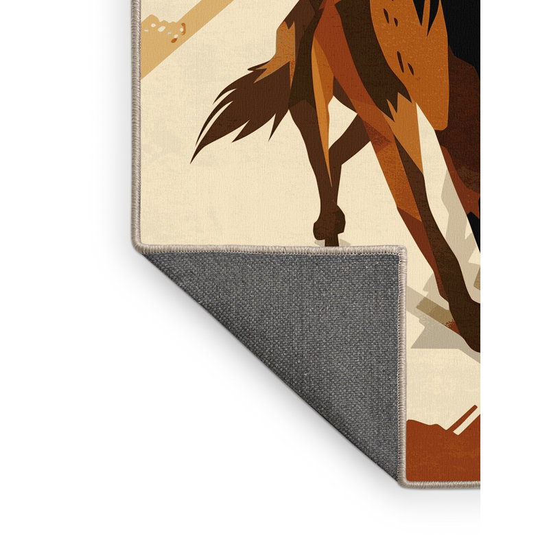 Tapis moelleux moelleux et moelleux à motif abstrait de chien sauvage africain, 2 pi x 3 pi