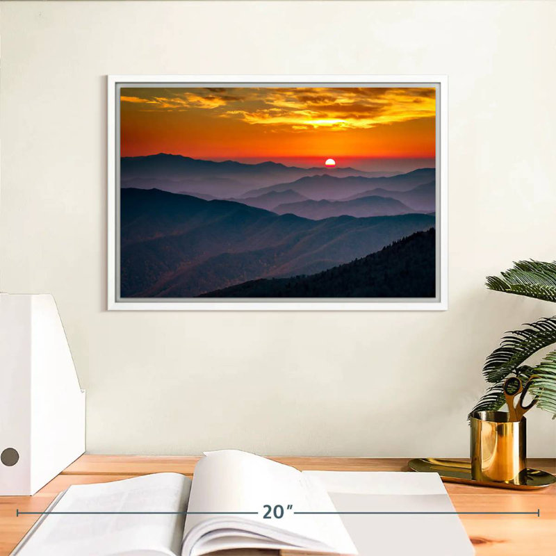 Blue Ridge Mountains, Cadre flottant blanc, 13 po x 9 po