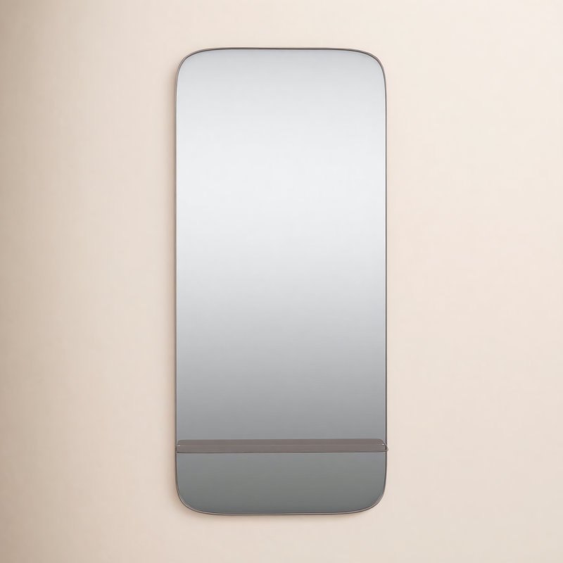 Ulis Metal Flat Wall Mirror with Shelves