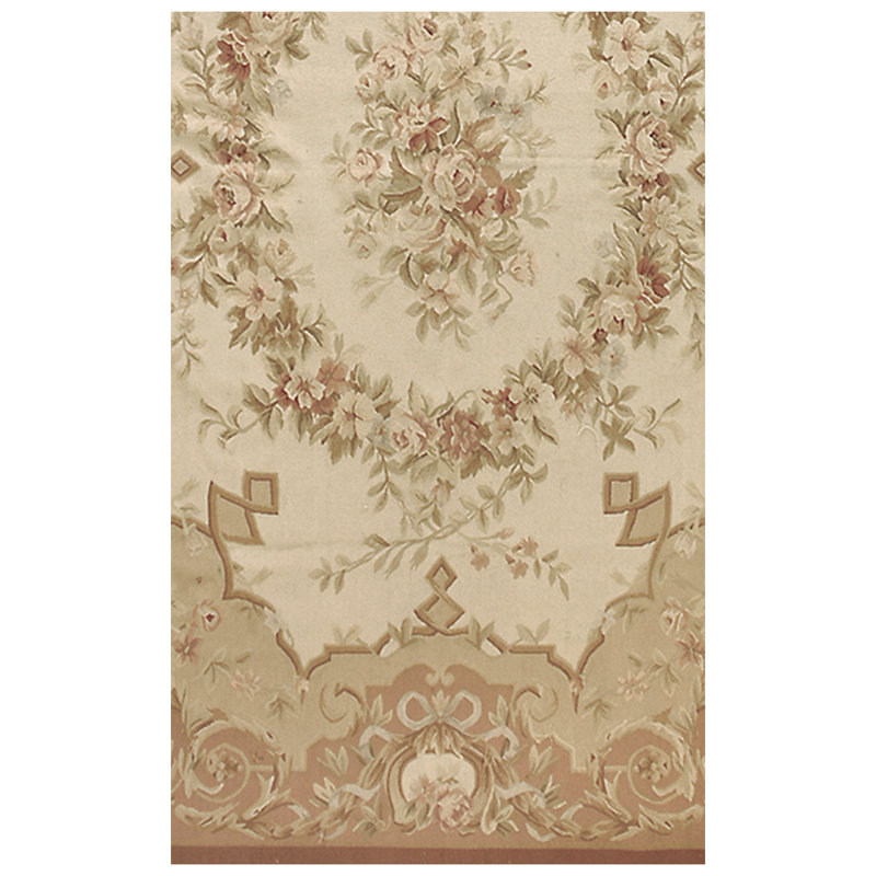 Tapis oriental en laine noué à la main brun / beige, Rectangle 2 pi x 3 pi