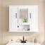 Armoire à pharmacie 36 po, armoire de rangement murale pour salle de bain, armoire murale moderne avec miroir, armoire à miroir avec 3 portes (meuble-lavabo non inclus)-481469123