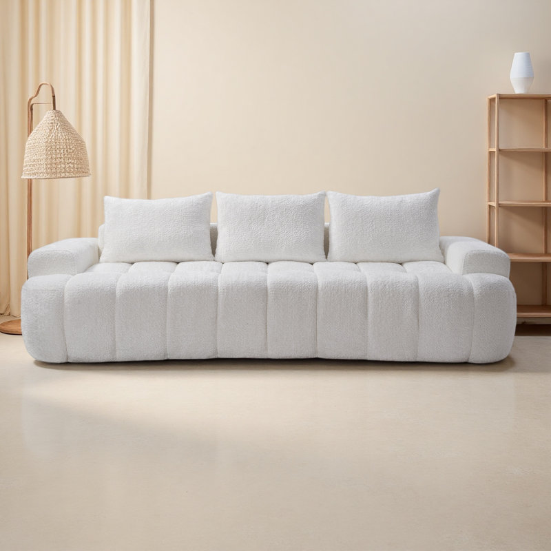 Canapé modulaire incurvé à l'avant très grand de 100 po, canapé Boucle 3 places en forme de nuage avec mousse haute résilience, facile à déplacer et à expédier