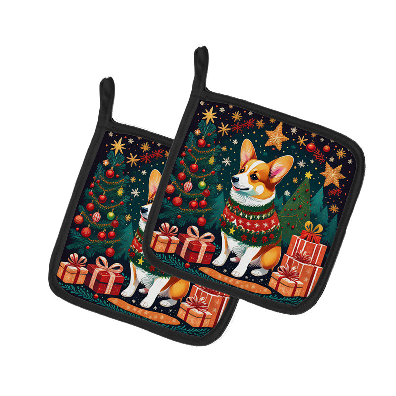 Paire de poignées Corgi Christmas