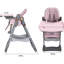 Chaise haute réglable rose pour 6 mois à années, avec structure en acier renforcé, base en pointe, plateau double couche amovible, 5 réglages de hauteur et salle à manger ergonomique de voyage à domicile-1061027274