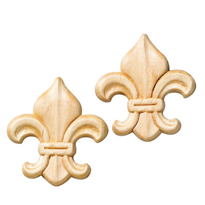 3'' H x 2.75'' W x 0.22'' D Wood Onlay Scroll