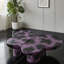 Table basse moderne en faux travertin texturé, mauve et noir, parfaite pour les salons et les bureaux-311657967