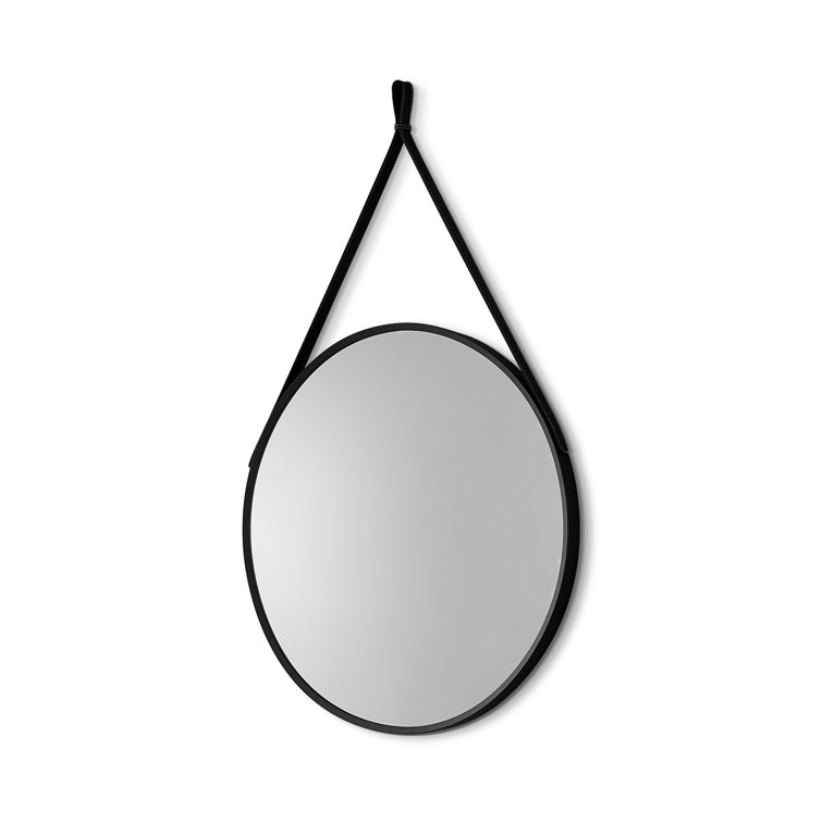 Black Round Metal Wall Mirror