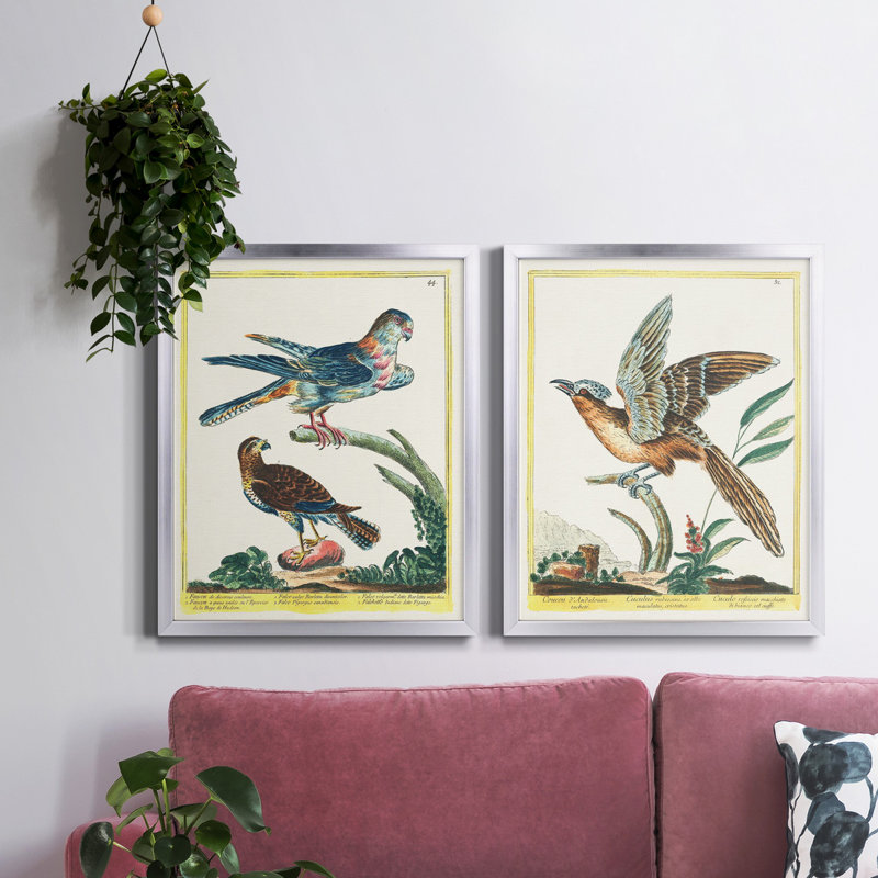 Toile encadrée de qualité supérieure Pastel Birds III - prête à être accrochée