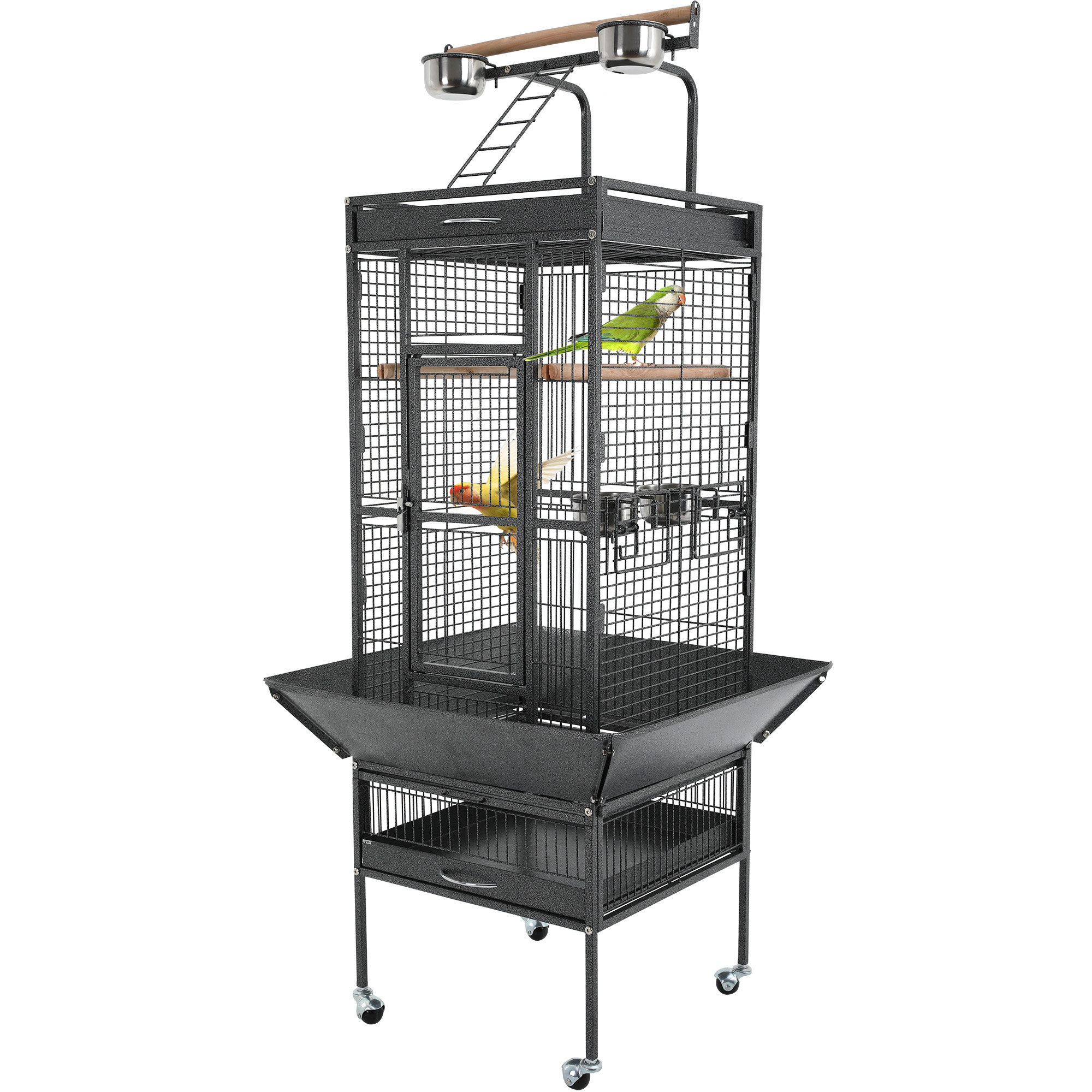 Tucker Murphy Pet™ 60'' Iron Play Top Travel Bird Cage with Wheels ...